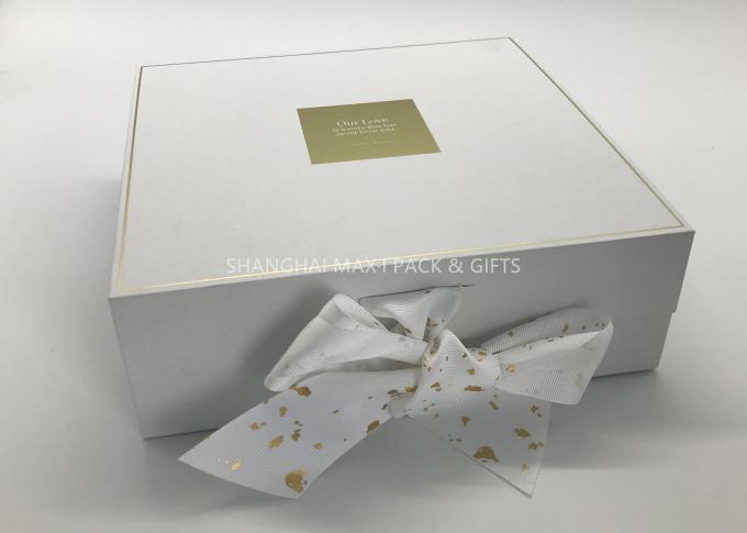 Small Big Plain White Cardboard Gift Boxes With Lids Ribbon Bow