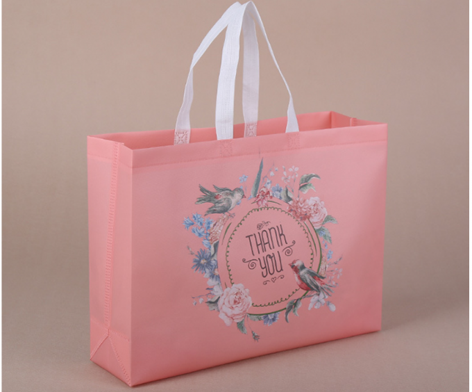 Color Printed Non Woven Tote Bags With Logo Customized , Non Woven Fabric Shopping Bags