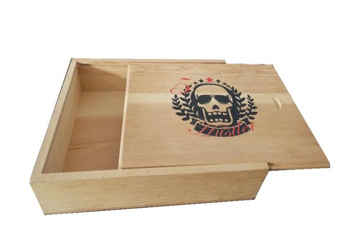 8 X 10 Luxury Packaging Boxes , Custom Made Small Wooden Boxes Sliding Halloween Christmas