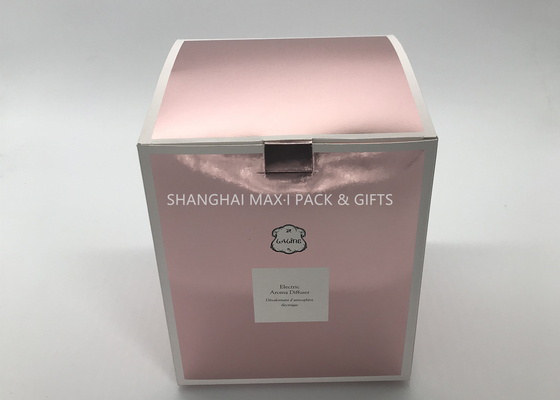 China Pink  Folding Cardboard Gift Boxes , Gold Foil Gift Boxes Holographic Advertising Display supplier