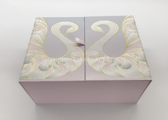 China Decorative Personalised Wedding Gift Box For Guests Double Door Style Paper Packaging supplier