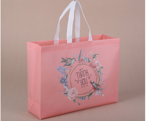 China Color Printed Non Woven Tote Bags With Logo Customized , Non Woven Fabric Shopping Bags supplier
