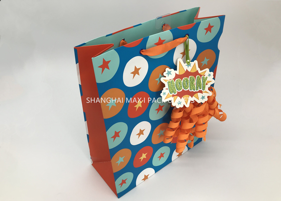 China Kids Mini Extra Large Xmas Gift Bags , Blue / Brown Unique Children'S Christmas Gift Bags supplier