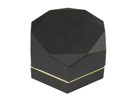 China Luxury Small Black Jewelry Box With Necklace Hooks Pendant Special Shaped LED Light Inside supplier