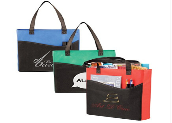 China Convention Recycling Non Woven Gift Bags With Logo Pocket  Foldable Business Branded supplier