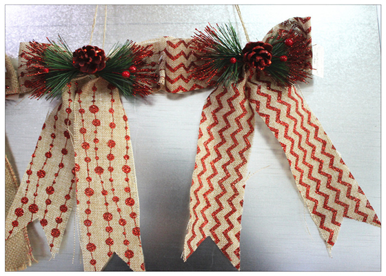 China Ribbon Bow Present Wrapping Accessories Merry Christmas Tree Decoration Classical Linen supplier