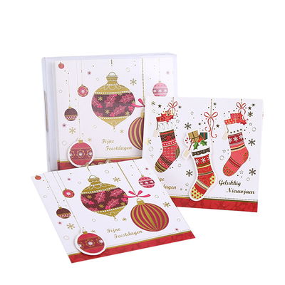 China Factory Directly Merry Christmas Greeting Card with Envelope Packed in PVC / PET Box supplier