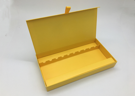 China Yellow Luxury Cosmetic Box Packaging For Hand Cream Full Printing 322x175x43mm supplier