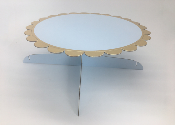 China Custom Disposable Party Table Decorations One Tier Blue Paper Cake Stand supplier
