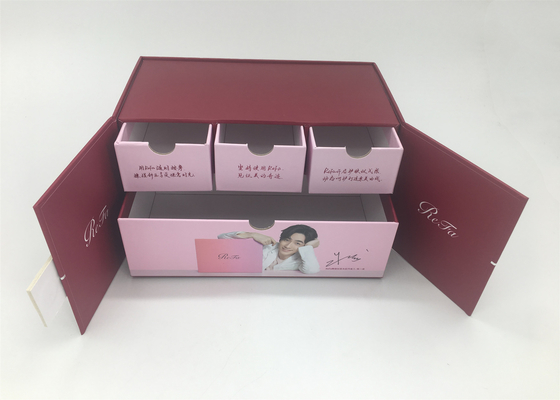 China Magnetic Flap Color Printed Rigid Gift Boxes / Two Door Drawer Branded Packaging Boxes supplier