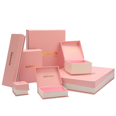 China Pink Jewellery Packaging Boxes / Custom Cardboard Boxes For Crystal Packing supplier
