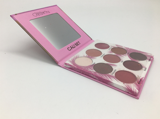 China Makeup 9 Color Glitter Eyeshadow Palette With Mirror Cardboard Box Material supplier