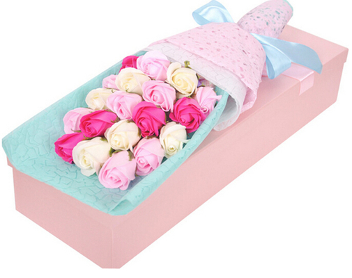 China Elegant Rectangle Flower Gift Box Printed With Ribbon Decoration Recyclable supplier