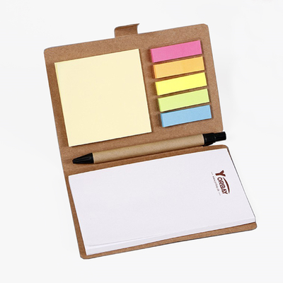 China Brown Personalised Stationery Notebooks / Personalized Notebook With Sticky Notes supplier