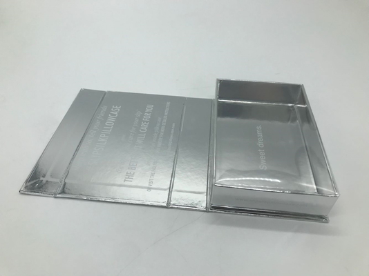 China Luxury Silver Chipboard Gift Boxes Magnets Closure For Pillowcase Packaging supplier