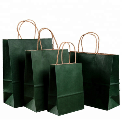 China Roller Printing Medium Paper Bags With Handles / Kraft Paper Bags Machine Made supplier