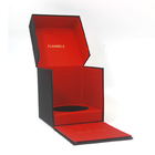 Branded black and red packages for luxury beauty products make up paper boxes made by black cloth and red fancy paper
