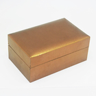 Luxury Gold PU Leater MDF Wooden Box Packaging Gift Box With Hinged Lids White