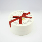 Chocolate Paper Cylinder Cardboard Tube With Red Ribbon Round Shape Gift Box
