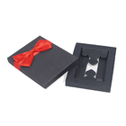 Black Luxury Wedding Invitation Packaging Cardboard With Red Butterfly Knot