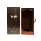 Gold PU Leather MDF Luxury Wooden Gift Box With PU Handle Black EVA Covered