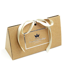 Fancy Triangle Gift Box With Logo Hot Stamped And Ribbon Attached