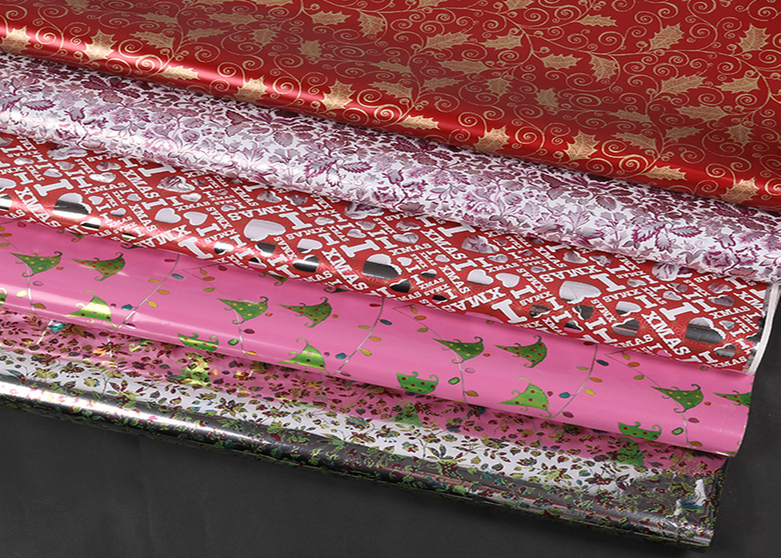 Extra Wide Foil Wrapping Paper Rolls Luxury Yellow Red Coloured