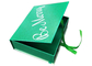 Custom Logo Xmas Gift Boxes , Book Shaped Gift Box Green Glitter Printing 6 X 8 supplier