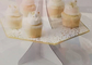 2 / 3 Tiers Paper Cardboard Cake Stand With Gold Trim Edges Round Scalloped Shape supplier