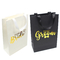 Black Wedding Jewelry Branded Paper Bags With Grosgrain Handle Gold Foil Logo supplier