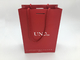 Red Bottom Folding Branded Paper Bags With Cotton Rope , Silver Foil Logo supplier