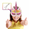 Party Rainbow Unicorn Paper Mask For Kids Glitter Surface Finishing supplier