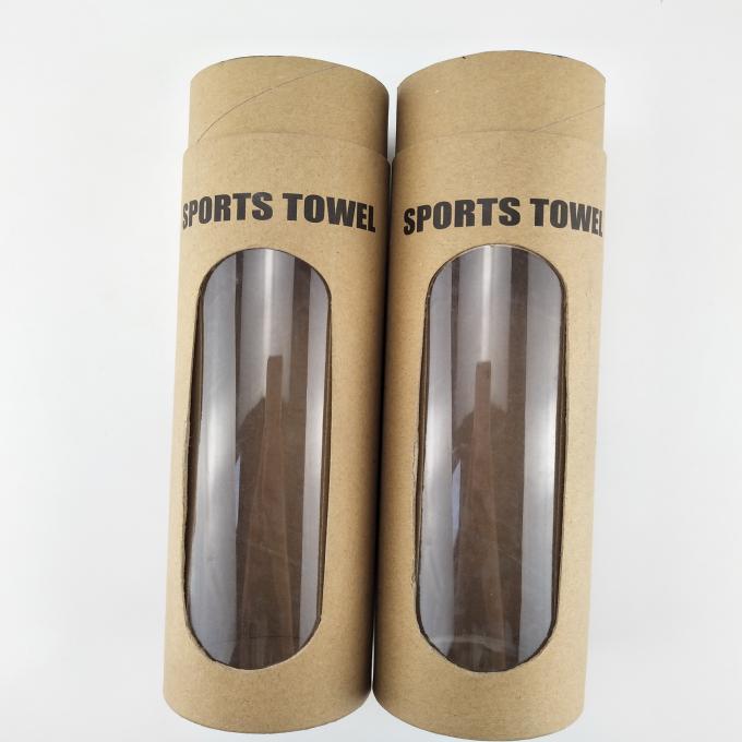 Kraft Round Packaging Box / Brown Cardboard Paper Tube PVC Window