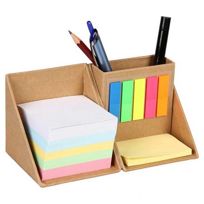 Foldable Personalised Stationery Gifts Cardboard Box With Pen Holder Sticky Flag Foldable Personalised Stationery Gifts