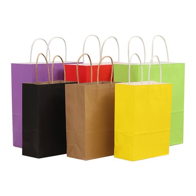 Emboss Branded Paper Bags Shopping Drawstring Clothing Tote Paper Carry Bag