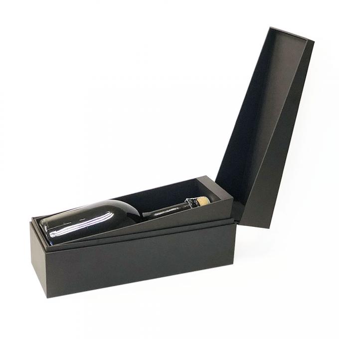 Custom Black Display Cardboard Wine Box Liquor Bottle Gift Boxes Packaging