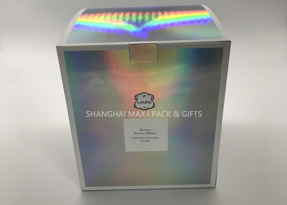 China Small Folding Cardboard Gift Boxes , Foil Holographic Gift Box Advertising Paper Packaging supplier