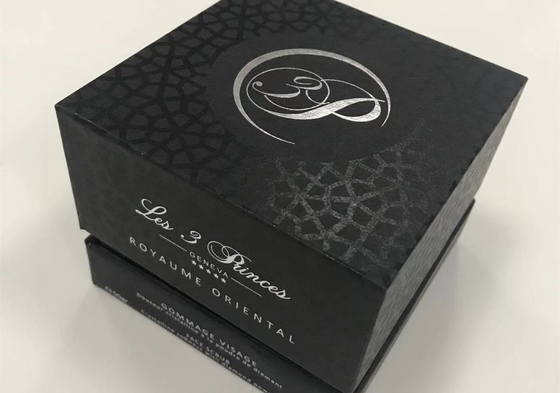 China Matte Black Cardboard Gift Box With Lids Perfume Cosmetic Facial Cream Bottle Packaging supplier