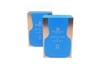 Blue Cardboard Gold Foiled Whiskey Wine Branded Gift Boxes With Insert