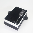 Black Cardboard Gold Foiled Glass Branded wine Packaging Lid And Base Box With Black Vac-tray