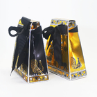 Beauty Cosmetic Foldable Packaging Box Cardboard Bags With Black Ribbon