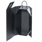 Luxury Black Paper Single Bottle Wine Box Whiskey Foldable Magnetic Packaging