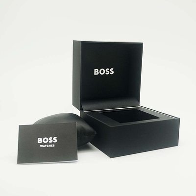 Black Luxury Magnetic MDF Wooden High quality Watch Box Packing Luxury Craft Jewelry Box With Pillow And Brochures