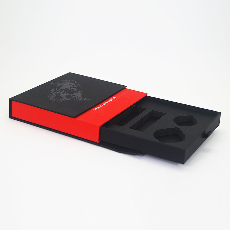 Logo Printed Branded Gift Boxes Luxury Matt Black Red Rigid Cardboard Gift Boxes