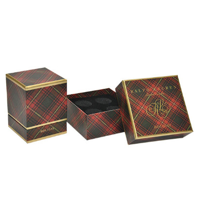 Perfume Corrugated Paper Box England Style Checked Printed Paper