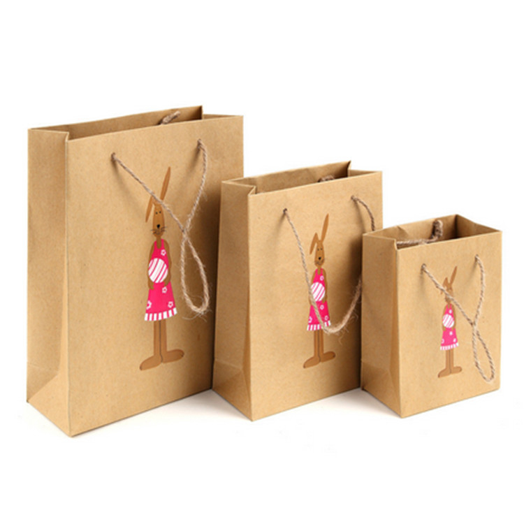 100% Recyclable Biodegradable Paper Bag Reinforced Handle Craft Paper Bags