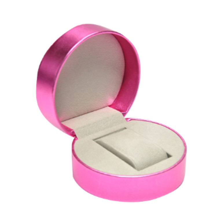 Pink Pu Leather Portable Jewelry Case Small Travel Jewellery Organizer Storage