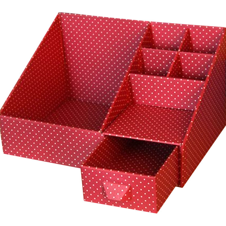 Red Recycled 3 Layers Corrugated Paper Box Cardboard Organizer For Pen Scratchpad