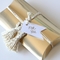 Gold Kraft Christmas Pillow Boxes Paper Folding Jewelry Packaging Ribbon Tag Attachment supplier