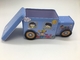 Candy Storage 2 Tin Branded Gift Boxes Blue Car Shape With Four Wheels For Kids supplier